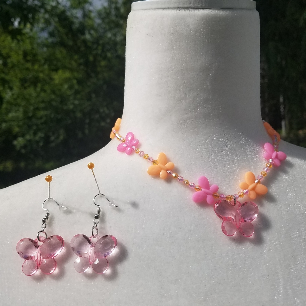 Butterfly Necklace & earrings set